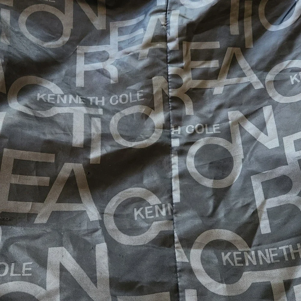 Kenneth Cole Reaction Nylon Slouchy Hobo Bag Black Monogrammed Oversized Casual